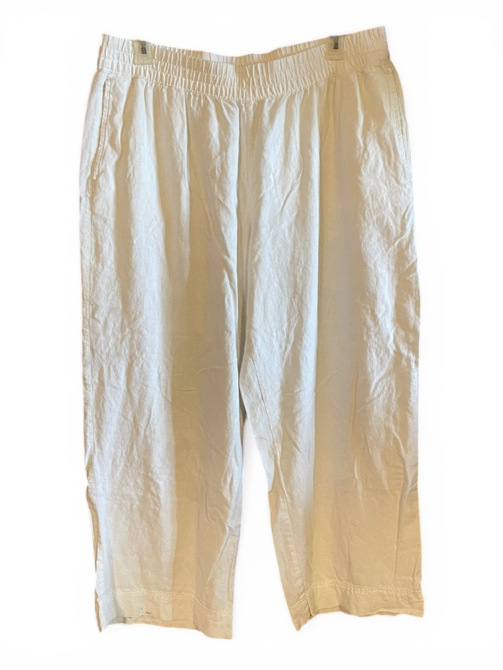 Old Navy Women’s XL White High Rise Wide Leg Linen Blend Summer Beach Pants - Picture 1 of 10